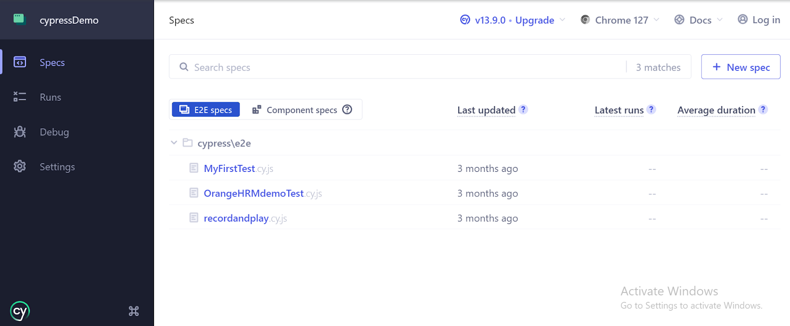 Cypress test automation dashboard